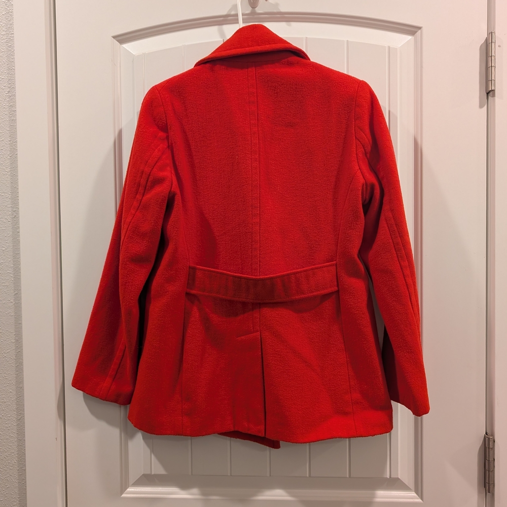 Women's Red Peacoat - Picture 4 of 4